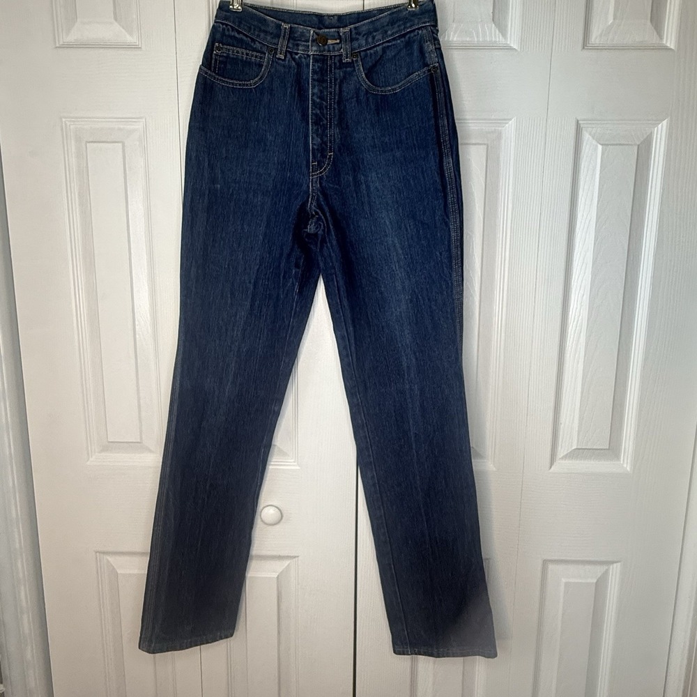 Vintage 80s 90s Calvin Klein High Waisted Mom Jeans Blue Denim‎ Size 11 USA Made